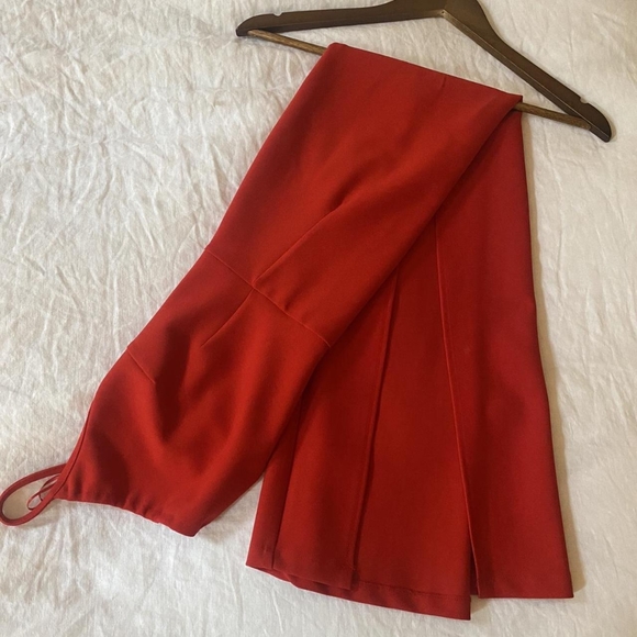 Abercrombie red asymmetrical high slit maxi dress - Picture 4 of 7